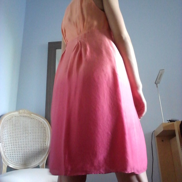 Gradient Orange to Red Silk Dress - Picture 3 of 9